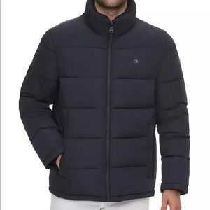 CK new men's M puffy jacket dark red